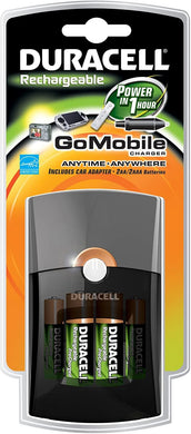 Duracell Go Mobile Charger/Rechargeable/Includes Car Adaptor & 2 AA/ 2 AAA Precharged, Rechargeable Batteries