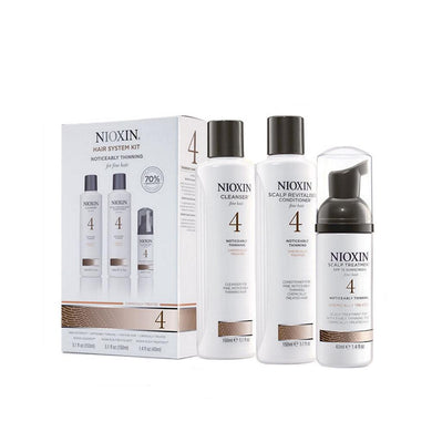 Nioxin System 4 Starter Kit for Fine Hair - Cleanser, Scalp Revitaliser, Scalp Treatment